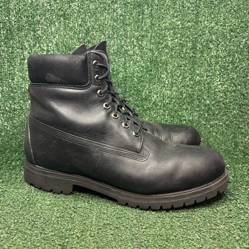 Timberland 6-Inch Premium Waterproof Leather Utility Work Boots Black Mens 12 M‎